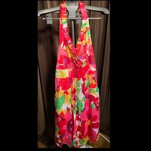 Colorful summer halter dress in size 16